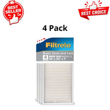 4 Pack Filtrete 14x24x1 HVAC Air Filter, MERV 5 MPR 300, Furnace AC Dust Lint picture