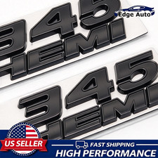 2Pcs Matte Black Fender Badge For Charger Challenger 345 HEMI Letter Emblem picture