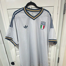 adidas Italy National Team Soccer Jersey White/Blue/Gold Men’s 3XL picture