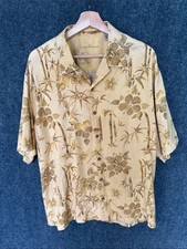 Men’s Tommy Bahama Beige and Tan Floral Camp Shirt 100% Silk br Size: Large picture