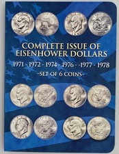 Eisenhower Ike Dollar 6 Coin Set Complete Set of all 6 Years 1971 - 1978 W/COA picture