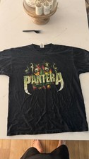Vintage 2002 Pantera Marijuana Skull Weed T Shirt Jerzees Large L Double Sided picture