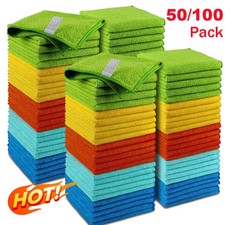50/100Pcs Microfiber Cleaning Cloth Towel Rag Car Polishing Detailing No-Scratch picture