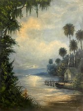 🌅 Florida Highwaymen Harold Newton Original Florida Oil Painting  Provenance picture
