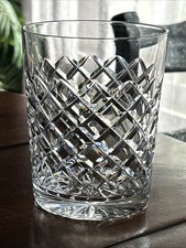 Waterford Crystal 850 Barware Crisscross Cut Dbl Old Fashioned Glass Vintage picture