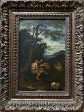 18-19th Century Antique Original Oil Painting, mythological scene, Framed picture