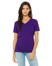 Bella + Canvas 6405 Ladies 100% Cotton T Shirt Relaxed Fit Jersey V-Neck T-Shirt picture