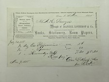 1855 antique DANIEL LOTHROP & CO dover nh BOOKS DRUGS MEDICINES PERFUME billhead picture