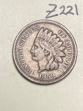 1859 Indian cent,  coin #Z221 picture