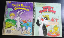 Set of 2 Vintage 1985 & 1893 Little Golden Books Bugs Bunny Tweety picture