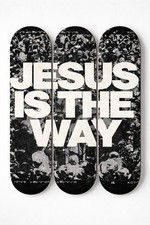 Jesus Is The Way 3 Piece Skateboard Wall Art Christian Home Decor picture