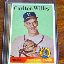 Topps 1958 Carl Willey Rookie #407 Milwaukee Braves MLB Baseball Card picture