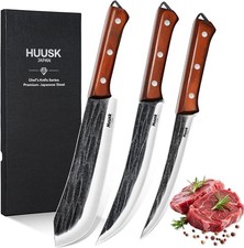 Butcher Knife Set for Meat Cutting, 3PCS Carving BBQ Brisket Knives, Hand-forged picture