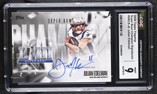 JULIAN EDELMAN 2026 TOPPS FLAGSHIP SUPER BOWL CHAMPION AUTO CGC 9 MINT PATRIOTS picture