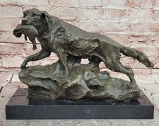 Labrador Retriever with Bird Duck In Mouth Bronze Statue Sculpture Hunting Decor picture