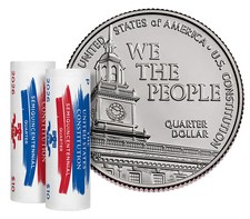 2026 US Constitution Quarters Rolls P & D Mint Wrapped Semiquincentennal picture
