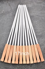 17-Inch 12 Pack Long Flat BBQ Skewers,  Brazilian-Style Stainless Steel picture