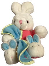 White Bunny Rabbit Stuffed Animal Toy Slippers Pink Pajamas Duck Blanket Easter picture