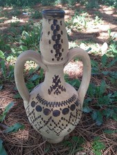 Antique Moroccan Terracotta Pottery WATER JUG Kitchen Patio Home Decor Vintage picture