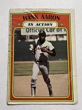 1972 Topps Hank Aaron In Action #300 Atlanta Braves picture