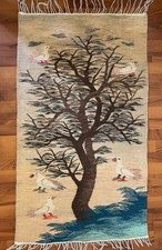 Egyptian Handwoven Camel Wool Kilim Folk Art Tapestry Rug/Wall W 29” L 50.5” NEW picture