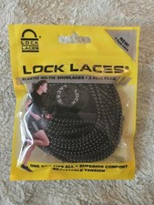 2 Pair Pack Black Lock Laces Elastic No-Tie Shoelaces  MPN 674740303433 picture