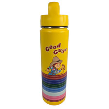 Universal Chucky Good Guys Water Bottle 30 oz Yellow New Horror Las Vegas Metal picture
