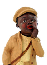 Vintage hand painted TNT African American folk art News Boy figure 5.25