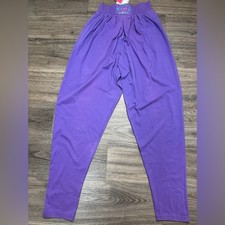 Deadstock Vintage Purple Pants Europrep High Waist Tapered 80s NWT picture