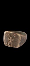 Antique WWI Era Central European Ring Unique Bronze 1914 1915  picture
