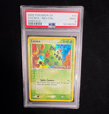 Pokémon Cacnea 44/106 EX Emerald Reverse Holo Eng 50 HP 2005 PSA 9 POP26 picture