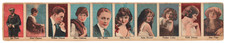 1919, W500,  Name In Mixed Case Color Strip Cards; Complete 10 Card Set UNCUT picture