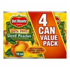 Yellow Cling Sliced peaches in 100% Juice 15 oz Can (Pack of 4) canned Fruit.... picture