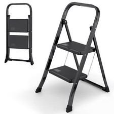 Steel Folding 2/3 Step Stool Ladder Adults With Soft-Grip Handle 330 Lbs picture