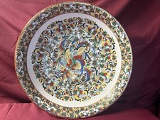 Vintage Chinese canton 1000 Butterfly Charger Bowl  Platter 14.25 Dia. Round picture