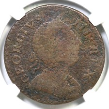 1771 Vlack 2-71A R-4 NGC VG Details Machin's Mills Half Penny Colonial Coin 1/2p picture