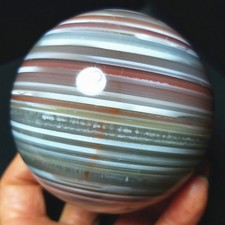 RARE 600.3G Natural Polishing Colorful Stripes Agate Crystal Healing A4895 picture