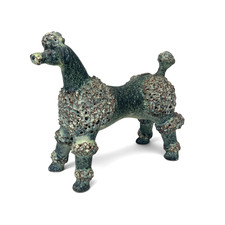 Alfaraz Spain Poodle Dog Figurine Art Pottery Duran Loriga 1960s MCM Vintage picture