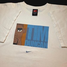 Vintage 1990s XL Nike Tim Duncan San Antonio Spurs Anime Graphic TShirt picture