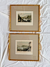 Pair of Two Antique 1837 Hudson River Engravings Bartlett picture