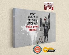 Banksy Canvas Print Dont Forget To Eat Your Lunch Street Art Decor picture