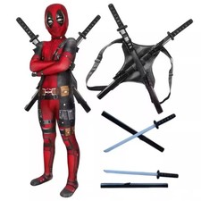 Deadpool Kids Cosplay Costume Superhero Jumpsuit Halloween Party Outfits US NEW picture