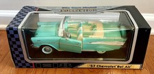 Road Signature 1957 Chevrolet Bel Air 1:18 Turquoise Convertible Yat Ming picture