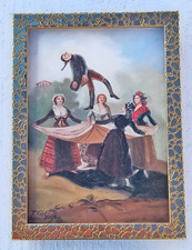 Francisco de Goya, Painting Oil On Canvas , signed stamped vintage. picture