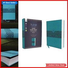 Super Giant Print Reference Bible 16.5 Point Leathersoft Teal Red Letter NASB picture