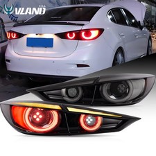 VLAND Smoked LED Tail Lights For 2014-2018 Mazda 3 Sedan Sequential Turn Signal picture