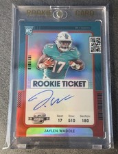 Jaylen Waddle 2021 Contenders Optic Rookie Ticket Red Prizm Auto /99 RC #106 picture