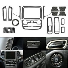 19PC Carbon Fiber Full Interior Kit Set Cover For Jeep Grand Cherokee 2011-2020 picture