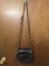 COACH Vintage 1990s Black Leather  Round Canteen Crossbody Bag picture