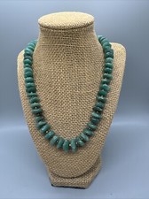 VTG Chunky Jade With Gold Tone Beads 22” picture